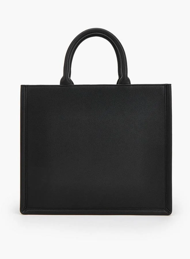 Flora Bella By Shoexpress BLACK Flora Bella Laser-Cut Bag With Double Handles And Detachable Shoulder Strap for Women | Best Price UAE